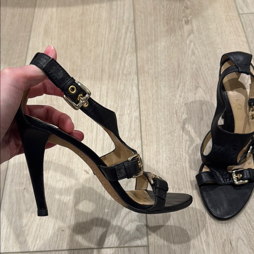 Boutique 9 early aughts 2000’s black buckle heels size 8.5